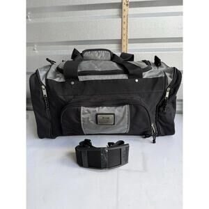 Jeep Authentic Equipment Duffel Bag Black Gray Nylon Travel Lugg Bag 24x10x10